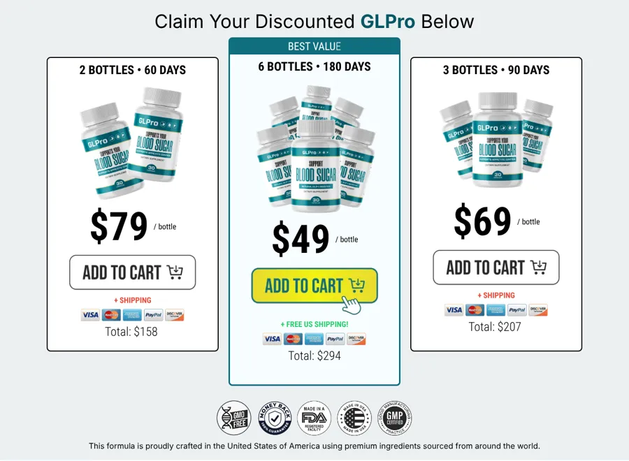 GLPro bundle prices on the official order page, October 12, 2026