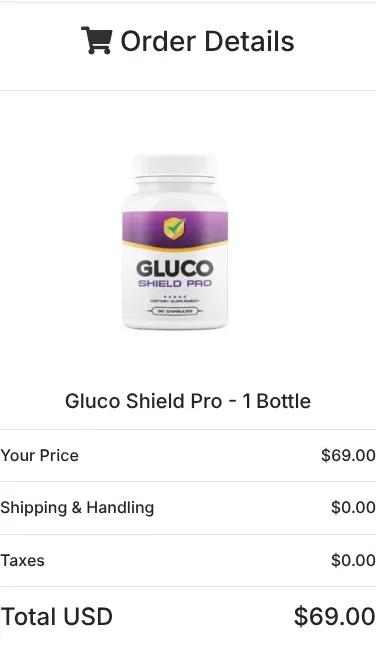 Gluco Shield Pro order summary at checkout, October 12, 2026